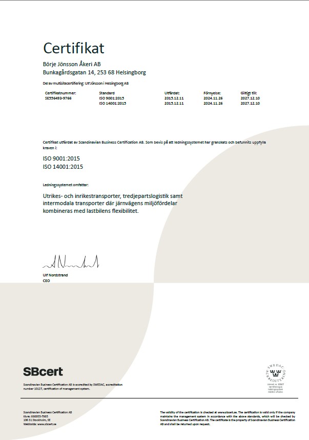 Certifikat ISO9001